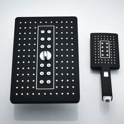 Modern black & gold rainfall shower head bathroom handshower