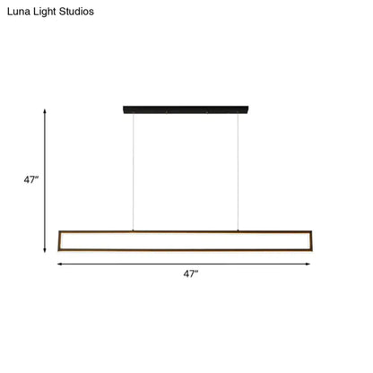 Modern black & gold rectangular led pendant light dining room 110v-120v