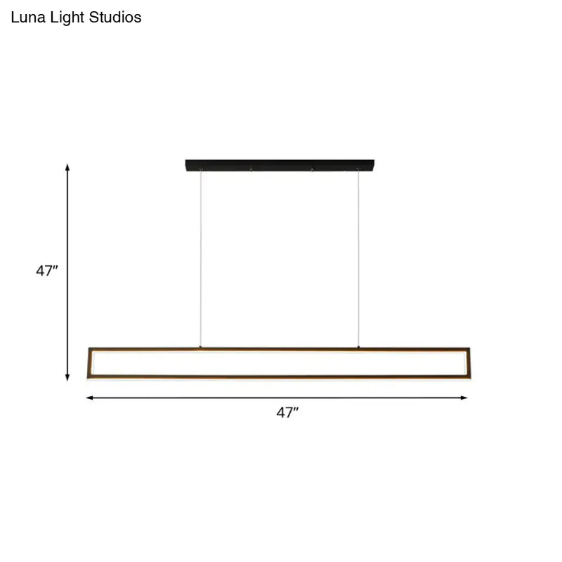 Modern black & gold rectangular led pendant light dining room 110v-120v