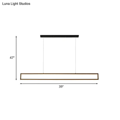 Modern black & gold rectangular led pendant light dining room 110v-120v