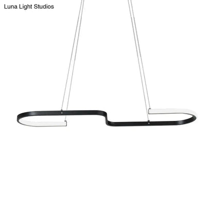 Modern black & gold s-like chandelier lamp dining room pendant light