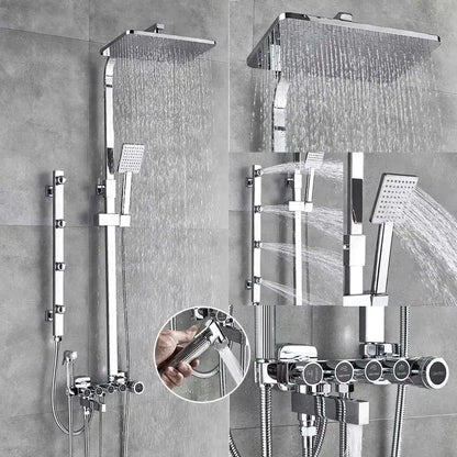 Modern black & gold shower faucet set bathroom rain shower system