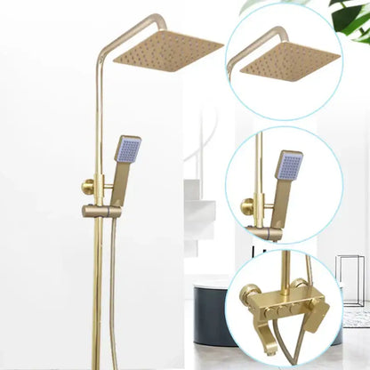 Modern black & gold shower faucet set bathroom rainfall system