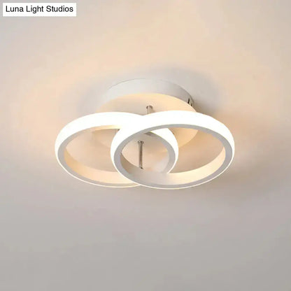 Modern black & gold spiral ceiling lamp for corridor round square moon