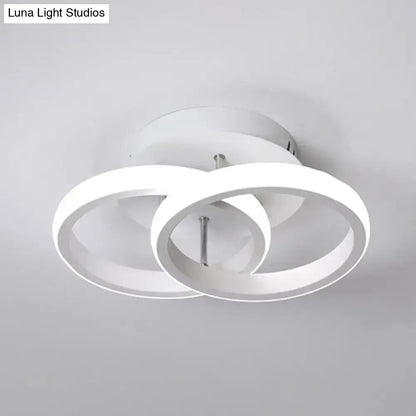 Modern black & gold spiral ceiling lamp for corridor round square moon