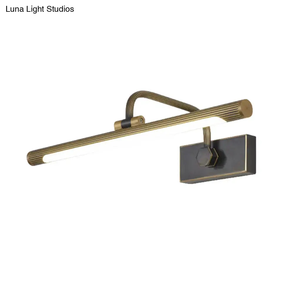 Modern black & gold swing arm led wall light bedroom vanity