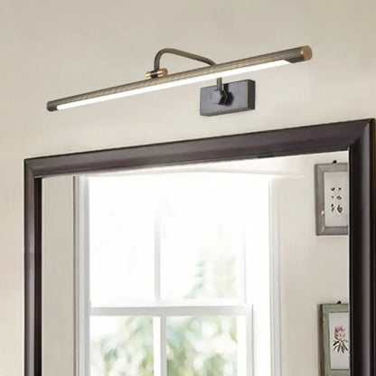 Modern black & gold swing arm led wall light bedroom vanity