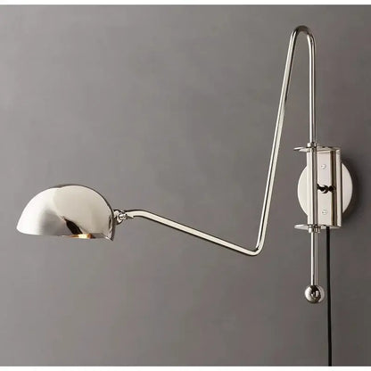 Modern black & gold swing arm wall lamp for living room