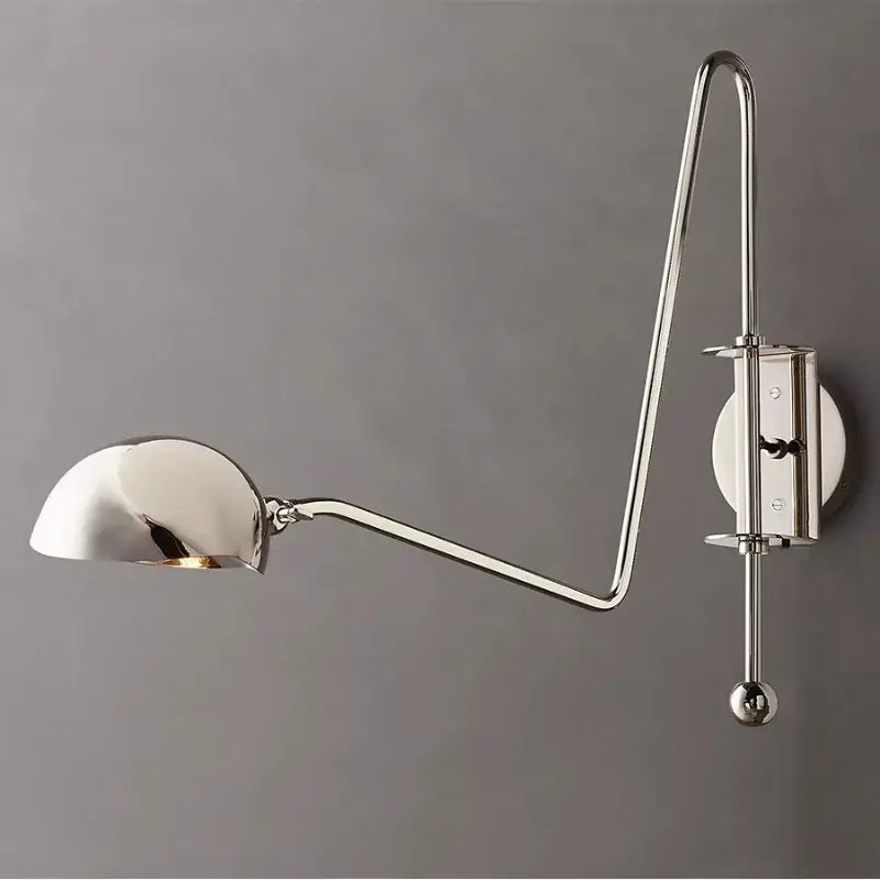 Modern black & gold swing arm wall lamp for living room