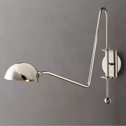 Modern black & gold swing arm wall lamp for living room