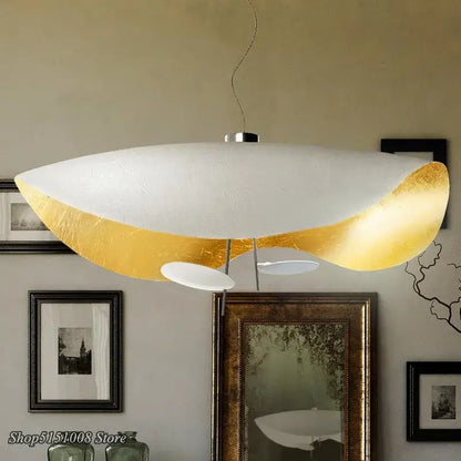 Modern black & gold texture led pendant lights living room
