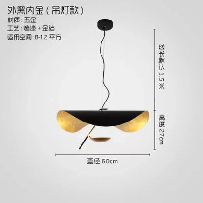 Modern black & gold texture led pendant lights living room