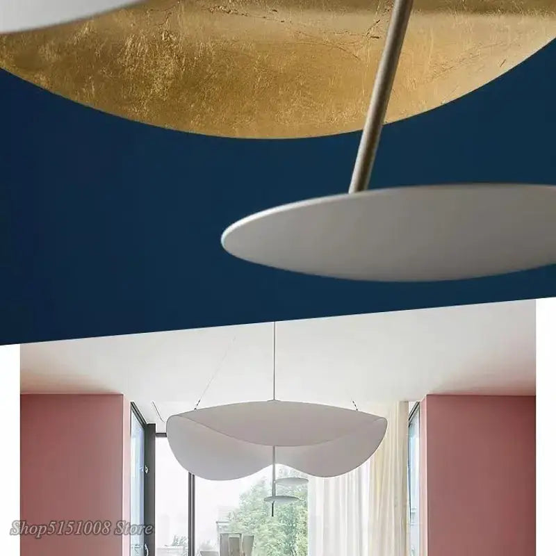 Modern black & gold texture led pendant lights living room