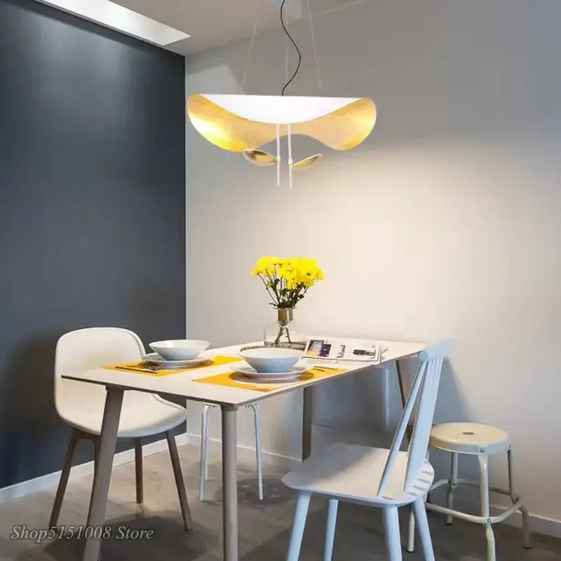 Modern black & gold texture led pendant lights living room