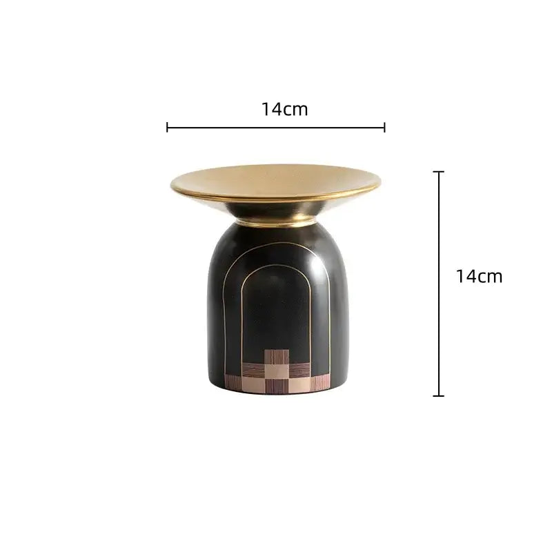Modern black & gold tray vase candlestick set living room decor