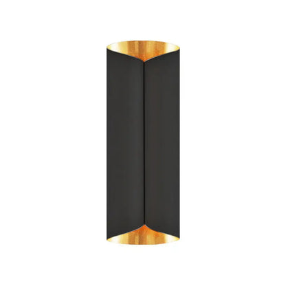 Modern black & gold twisted light fixture porch wall sconce