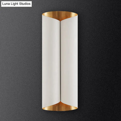 Modern black & gold twisted light fixture porch wall sconce