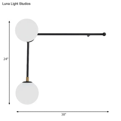 Modern black & gold wall lamp bedroom glass sconce modern design