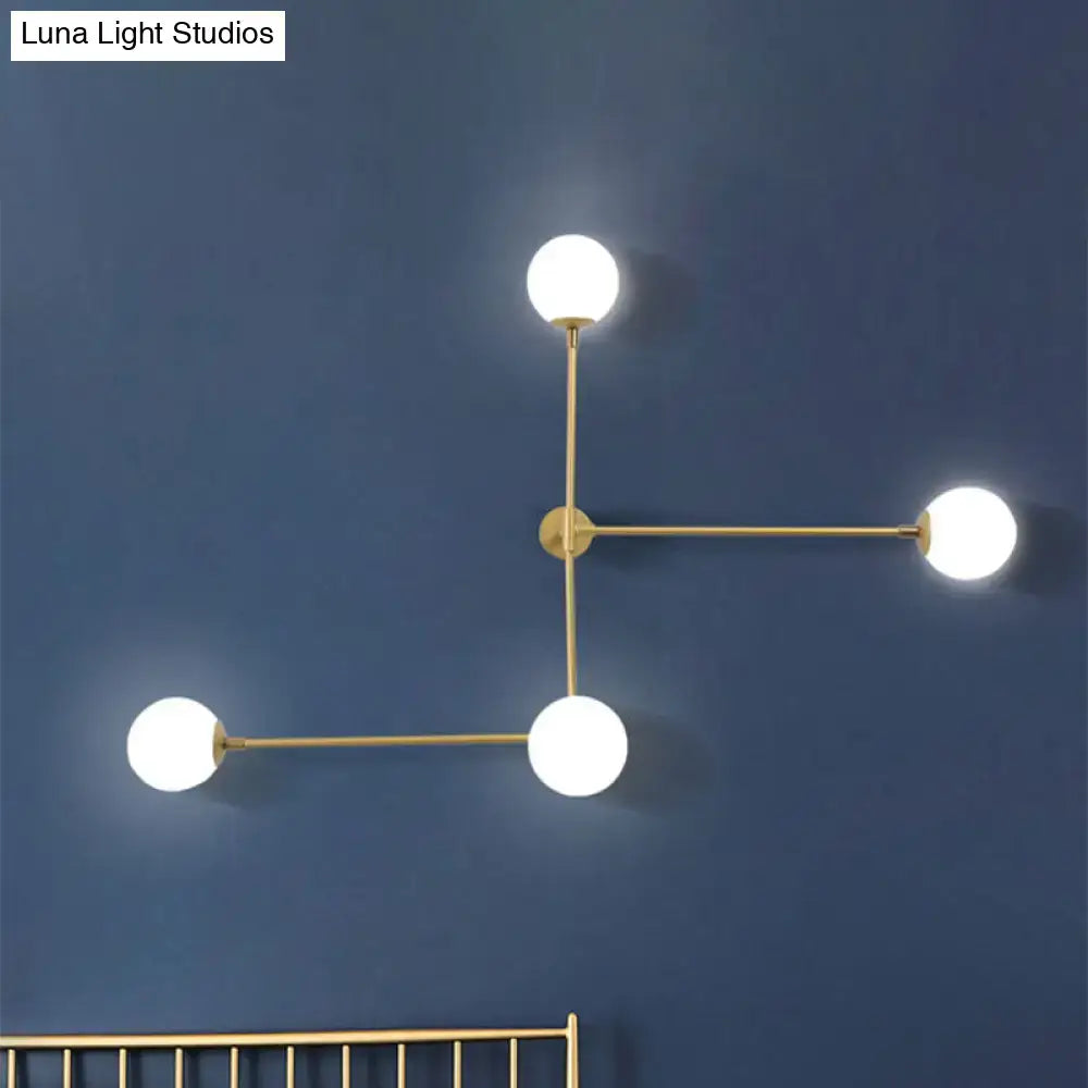 Modern black & gold wall lamp bedroom glass sconce modern design