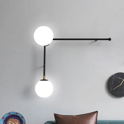 Modern black & gold wall lamp bedroom glass sconce modern design