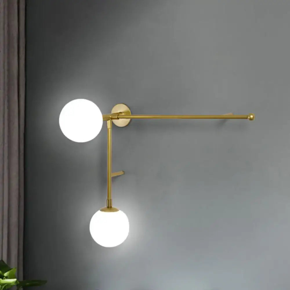 Modern black & gold wall lamp bedroom glass sconce modern design