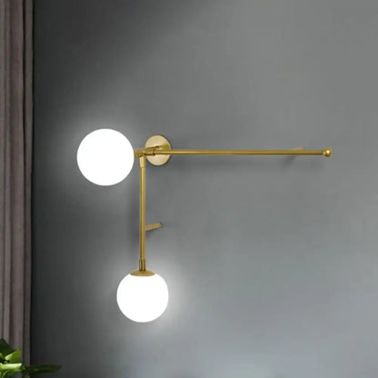 Modern black & gold wall lamp bedroom glass sconce modern design