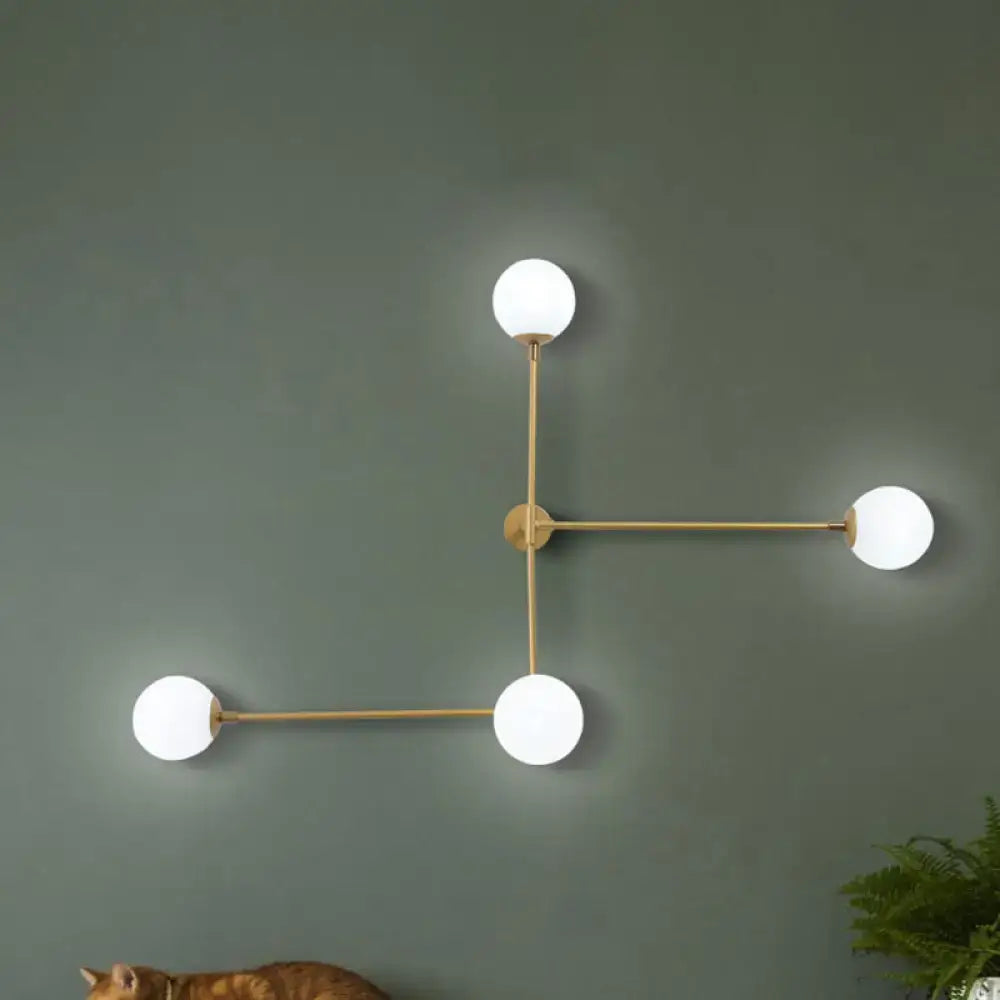 Modern black & gold wall lamp bedroom glass sconce modern design