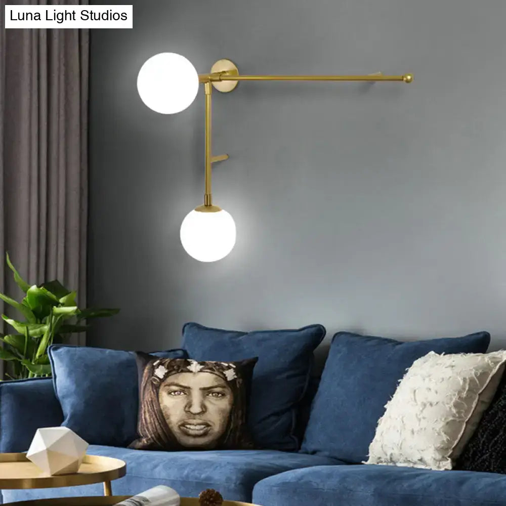 Modern black & gold wall lamp bedroom glass sconce modern design