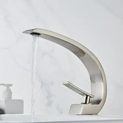 Modern black & gold waterfall basin faucet bathroom mixer tap