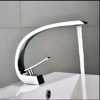 Modern black & gold waterfall basin faucet bathroom mixer tap