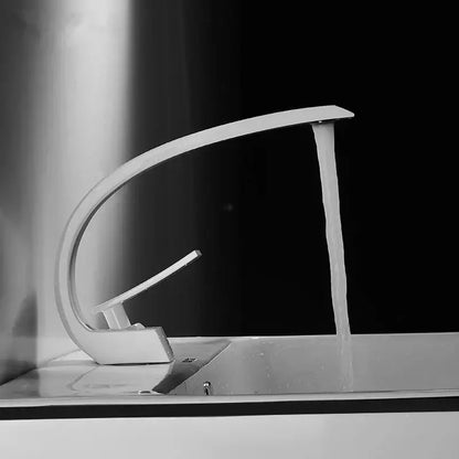 Modern black & gold waterfall basin faucet bathroom mixer tap