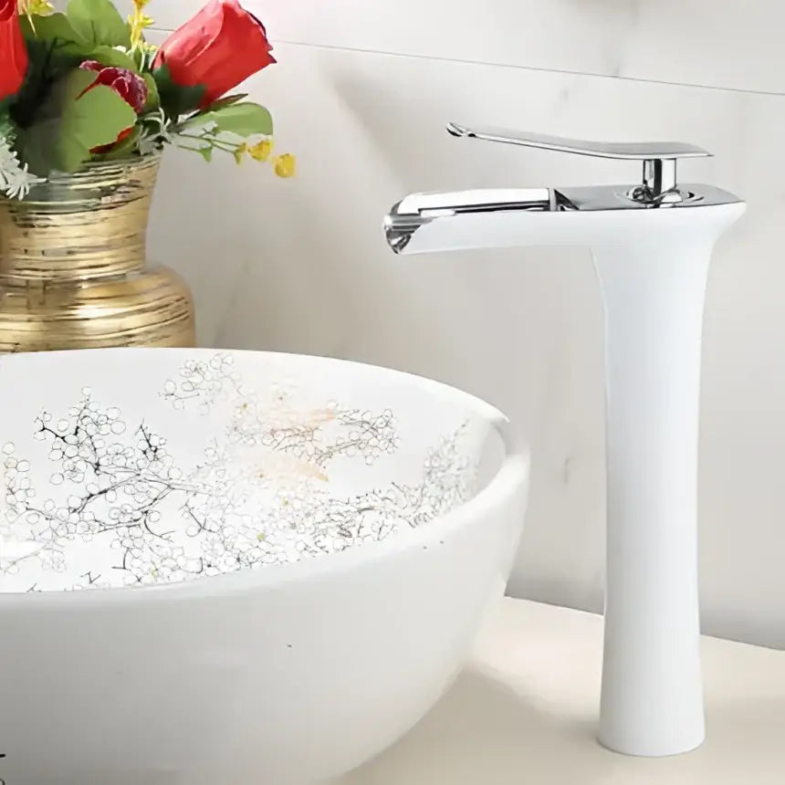 Modern black & gold waterfall basin faucet bathroom mixer tap