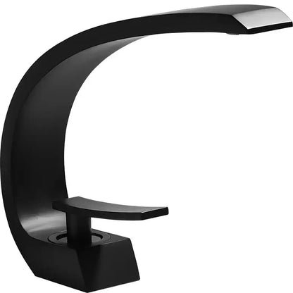 Modern black & gold waterfall basin faucet bathroom mixer tap