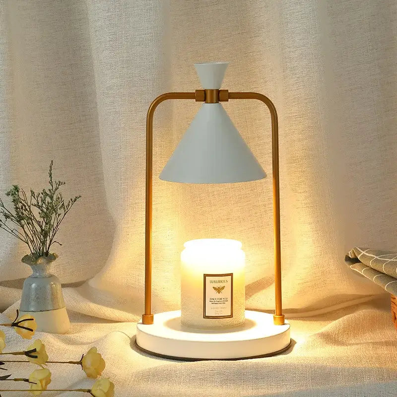 Modern black gold & white candle warmer lamp bedroom decor