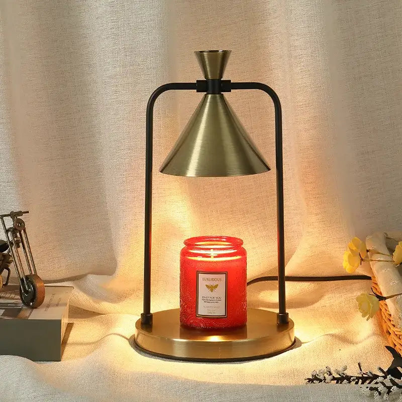 Modern black gold & white candle warmer lamp bedroom decor