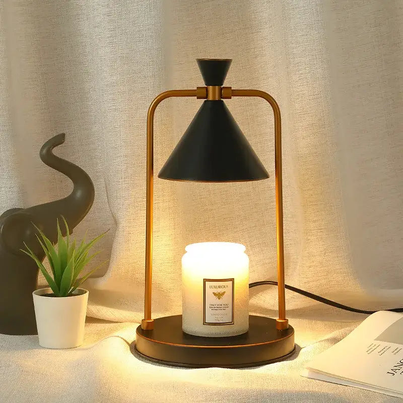 Modern black gold & white candle warmer lamp bedroom decor