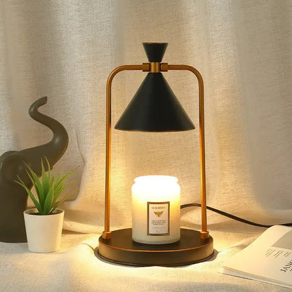 Modern black gold & white candle warmer lamp bedroom decor