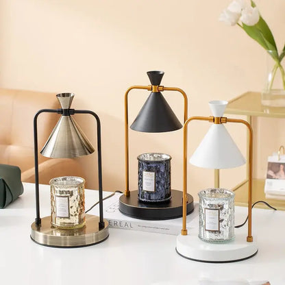 Modern black gold & white candle warmer lamp bedroom decor
