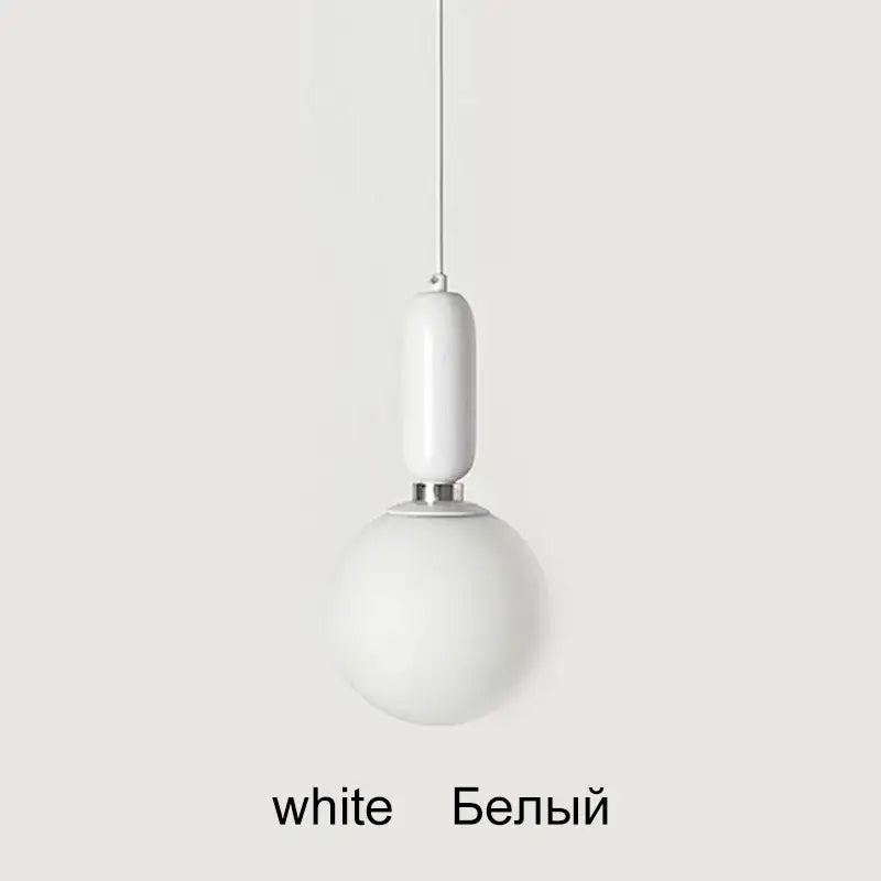 Modern black gold & white glass ball led chandelier living room