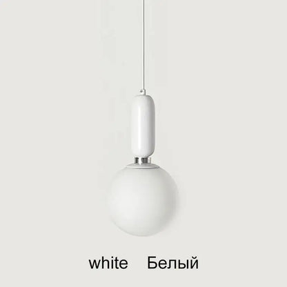 Modern black gold & white glass ball led chandelier living room