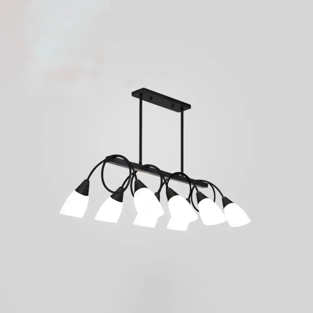 Modern black & gold white glass ceiling light dining room chandelier
