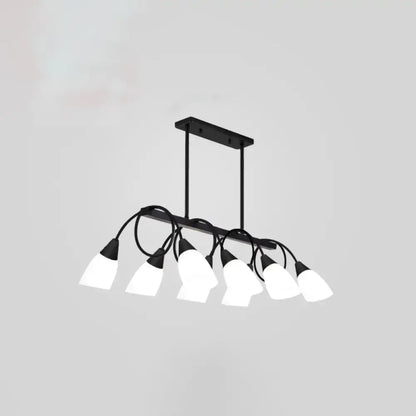 Modern black & gold white glass ceiling light dining room chandelier
