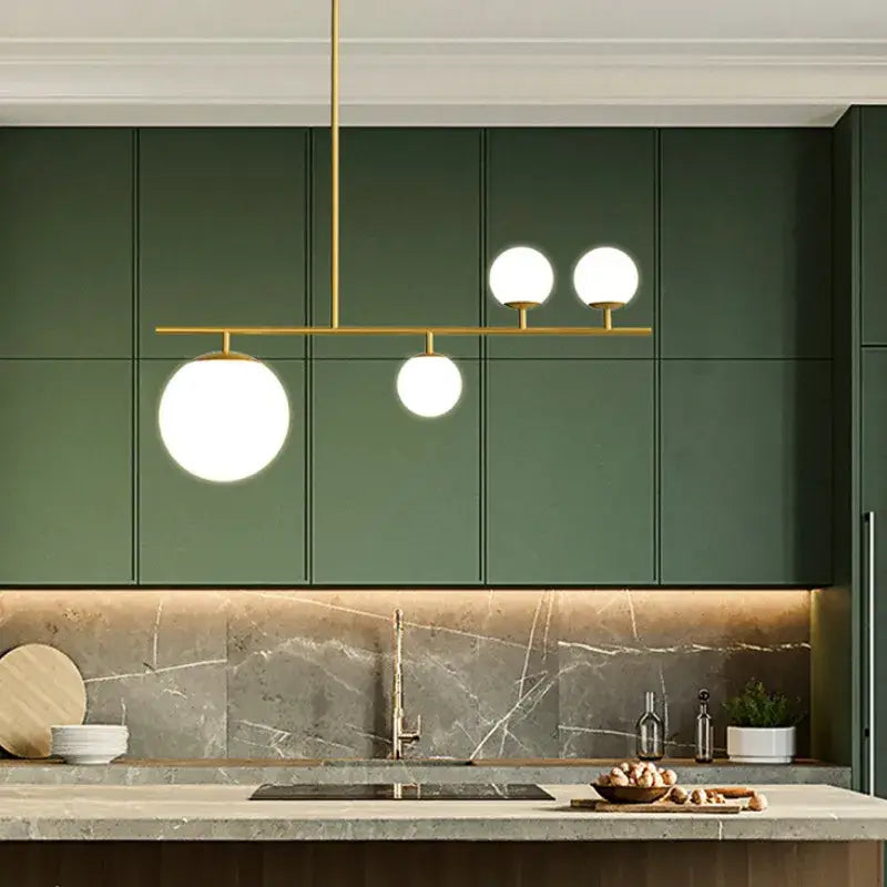 Modern black & golden glass chandelier kitchen pendant light