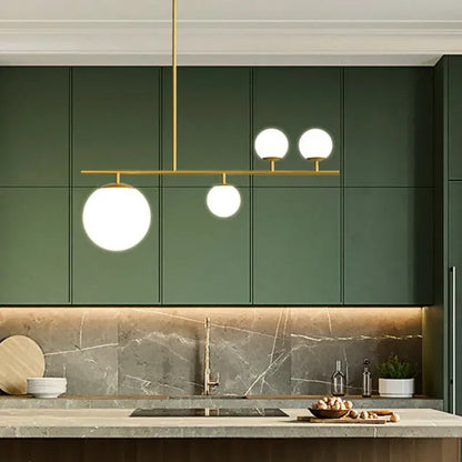 Modern black & golden glass chandelier kitchen pendant light