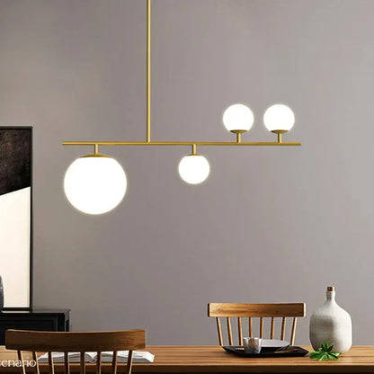 Modern black & golden glass chandelier kitchen pendant light