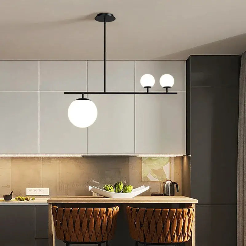 Modern black & golden glass chandelier kitchen pendant light
