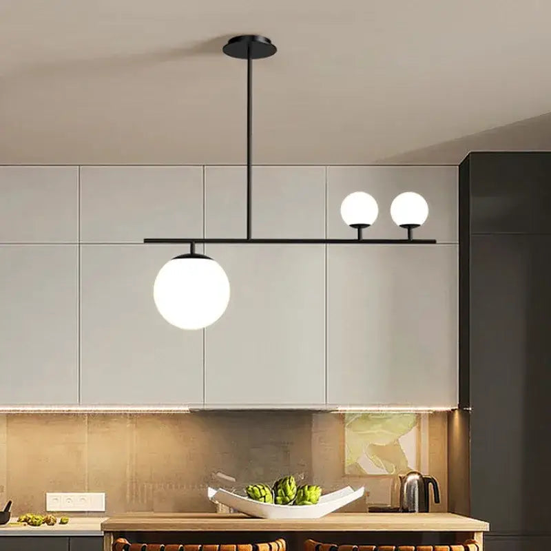 Modern black & golden glass chandelier kitchen pendant light