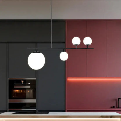 Modern black & golden glass chandelier kitchen pendant light