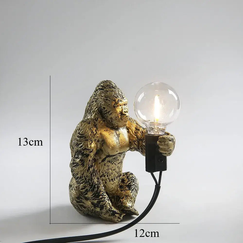 Modern black gorilla night light bedroom resin lamp