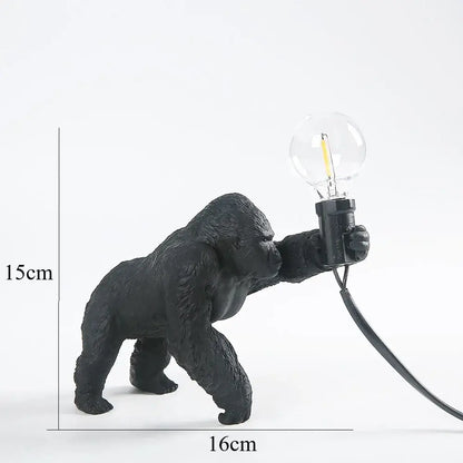 Modern black gorilla night light bedroom resin lamp